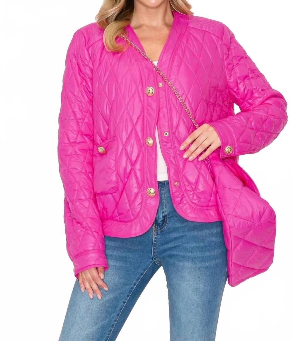 NEW JOH johya puffer jacket & matching crossbody bag in hot pink